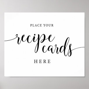 Poster Panneau de Cartes de Recette de Mariage Rustique