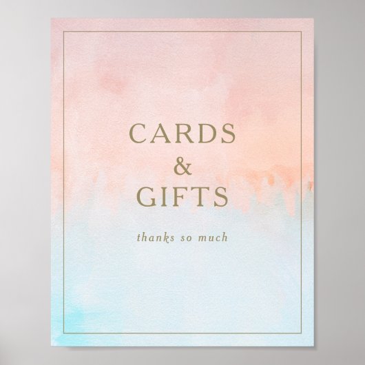 Poster Panneau de cartes et cadeaux à l'aquarelle de couc (Devant)