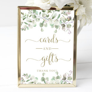 Poster Panneau de cartes et cadeaux aquarelle de verdure