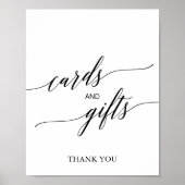 Poster Panneau de Cartes et Cadeaux Calligraphiés en Noir (Devant)