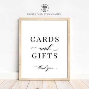 Poster Panneau de Cartes et Cadeaux Classique Élégant Mod