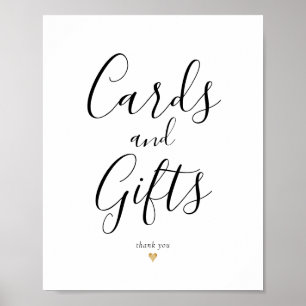 Poster Panneau de cartes et cadeaux de calligraphie éléga