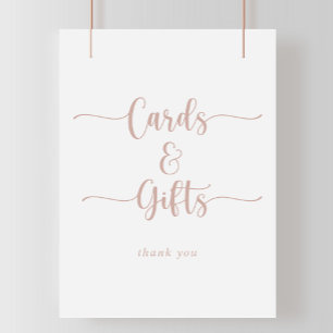 Poster Panneau de cartes et cadeaux de calligraphie en or