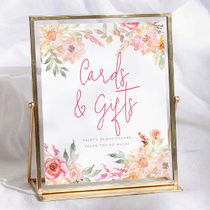 Poster Panneau de cartes et cadeaux de douche de mariée F