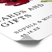 Poster Panneau de cartes et cadeaux de fleurs de rose rou (Coin)