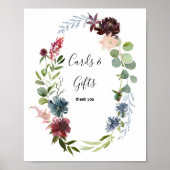 Poster Panneau de cartes et cadeaux de fleurs et de verdu (Devant)