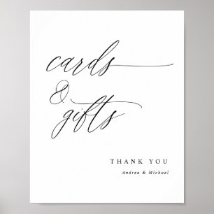 Poster Panneau de cartes et cadeaux de mariage à calligra