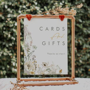 Poster Panneau de Cartes et Cadeaux de Prairie de Fleurs 