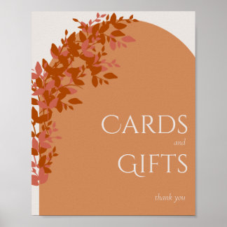 Poster Panneau de cartes et cadeaux de Terracotta Feuille