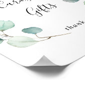 Poster Panneau de cartes et cadeaux d'eucalyptus vert d'é (Coin)