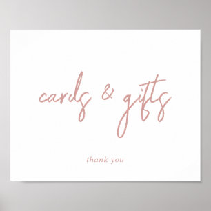 Poster Panneau de Cartes et Cadeaux Élégant Rose Poussiér