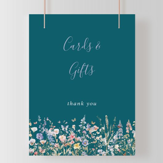 Poster Panneau de cartes et cadeaux Fleur sauvage multico