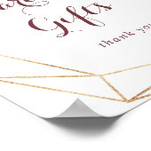 Poster Panneau de Cartes et Cadeaux Fleuris Feuilles d'Or (Coin)