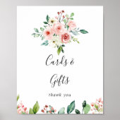 Poster Panneau de cartes et cadeaux floraux élégants et d (Devant)