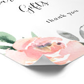 Poster Panneau de cartes et cadeaux floraux rose pâle élé (Coin)