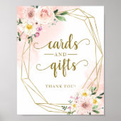 Poster Panneau de cartes et cadeaux géométriques floraux  (Devant)