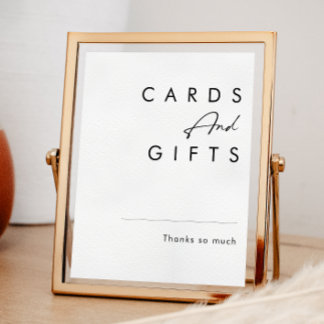 Poster Panneau de Cartes et Cadeaux Minimaliste Moderne