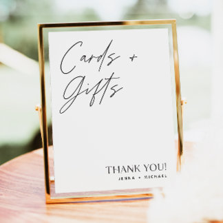 Poster Panneau de cartes et cadeaux minimalistes | Table 