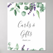 Poster Panneau de cartes et cadeaux Rustic Lavender & Euc (Devant)