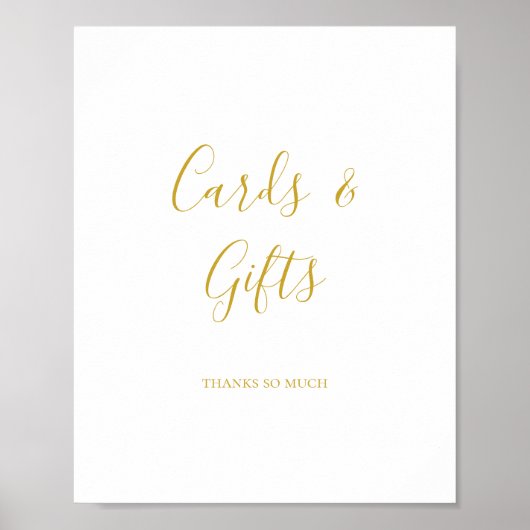 Poster Panneau de cartes et de cadeaux en or simple et él (Devant)