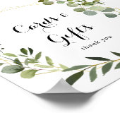 Poster Panneau de cartes et de cadeaux vert tropical or g (Coin)