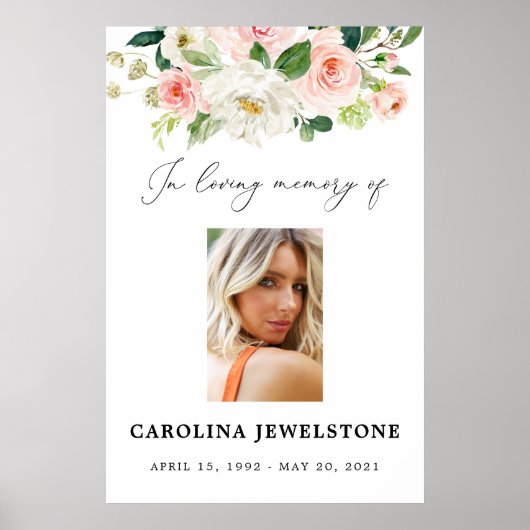 Poster Panneau de célébration de la vie florale rose, Bie (Devant)