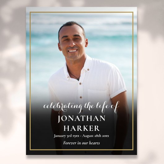 Poster Panneau de célébration de vie de photo de funérail