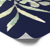 Poster Panneau de célébration de vie en bleu marine avec  (Coin)