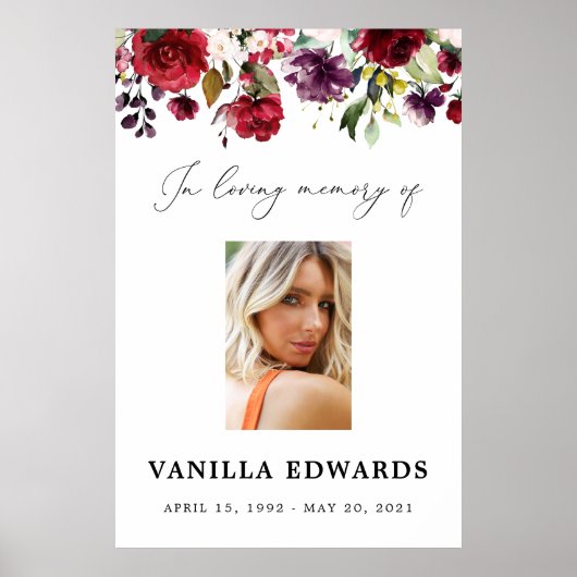 Poster Panneau de célébration de vie en Bourgogne avec ph (Devant)