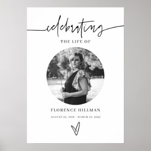 Poster Panneau de célébration de vie funéraire minimale e