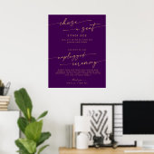Poster Panneau de cérémonie Boho Gold et Purple Seat Unpl (Bureau à domicile)