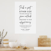 Poster Panneau de cérémonie de mariage 'Choisissez un siè (Cuisine)