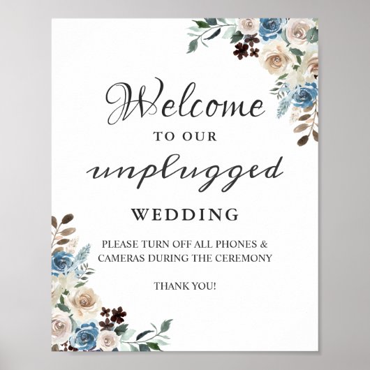 Poster Panneau de cérémonie de mariage débranché Boho Flo (Devant)