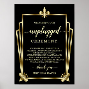 Poster Panneau de cérémonie de mariage débranché Glam Gol