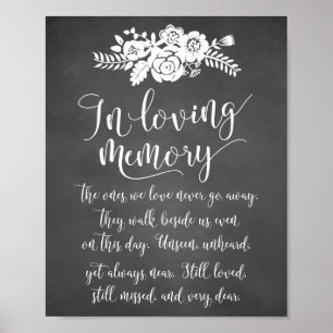 Poster Panneau de cérémonie de mariage en souvenir à la m