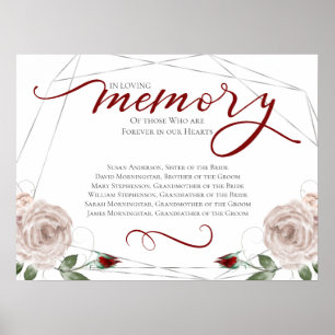 Poster Panneau de cérémonie de mariage en souvenir en mém