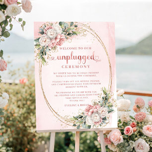 Poster Panneau de cérémonie débranché Eucalyptus Rose Pou