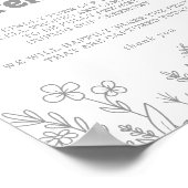 Poster Panneau de cérémonie débranché Minimal Gray Wildfl (Coin)
