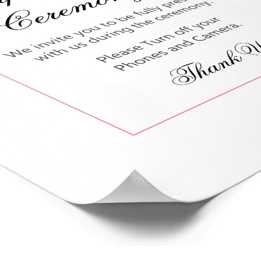 Poster Panneau de cérémonie débranchée Fleurs blanches et (Coin)