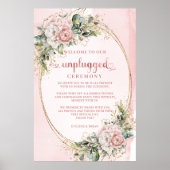 Poster Panneau de cérémonie débranchée Floral Rose Clair (Devant)