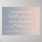 Poster Panneau de cérémonie Mariage Ombre rose et bleu as (Devant)