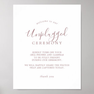 Poster Panneau de cérémonie minimaliste Rose Gold Unplugg