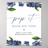Poster Panneau de Champagne pour Baby Shower 'Pop When Sh (Devant)