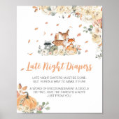 Poster Panneau de Changes de Nuit Animaux de la Forêt Flo (Devant)