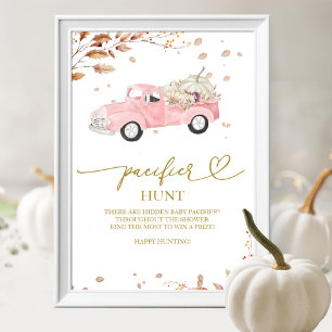 Poster Panneau de chasse à la tétine pour Baby Shower de