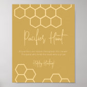 Poster Panneau de chasse Baby shower beige doré miel (Devant)