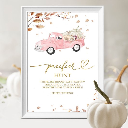 Poster Panneau de chasse citrouille Automne Baby shower P