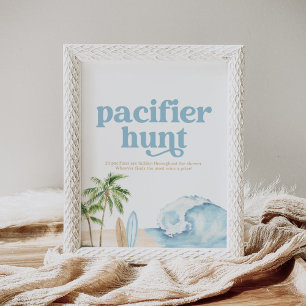 Poster Panneau de chasse de Baby shower de plage