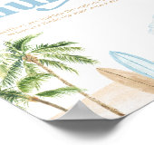 Poster Panneau de chasse de Baby shower de plage (Coin)