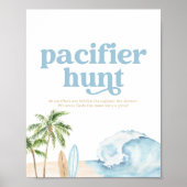 Poster Panneau de chasse de Baby shower de plage (Devant)